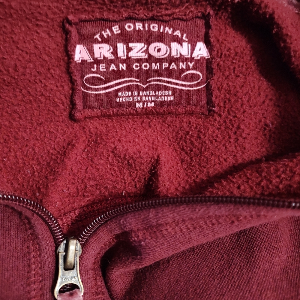 The Original Arizona Jean Company women's full zip hooded jacket, maroon, size M - Picture 3 of 4